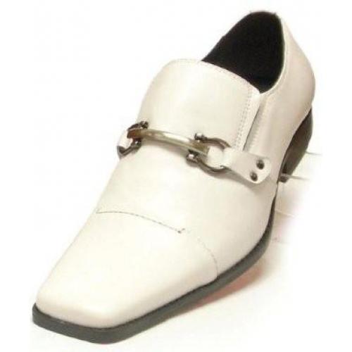 Fiesso White Genuine Leather Loafer Shoes With Bracelet FI6565